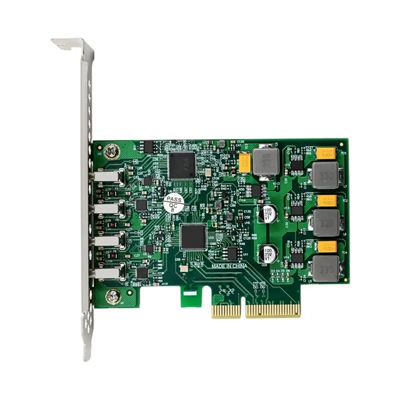 Pcie X4 ASM3142 10Gbps USB3.1 4포트 Type-C 확장 카드 PCI-E-USB3.1 Type-C 어댑터 카드 USB3.1 PCIE 라이저 카드