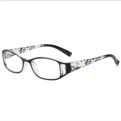 Stylish Unisex Printed Anti Blue Light Reading Glasses - +400 (Black)