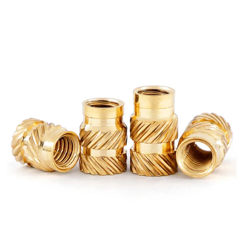 Brass Female Knurled Threaded Heat Set Insert Nut for 3D Print Hot Melt  Inset Injection Plastic Mold M2 M3 M4 M5 M6 Customizable