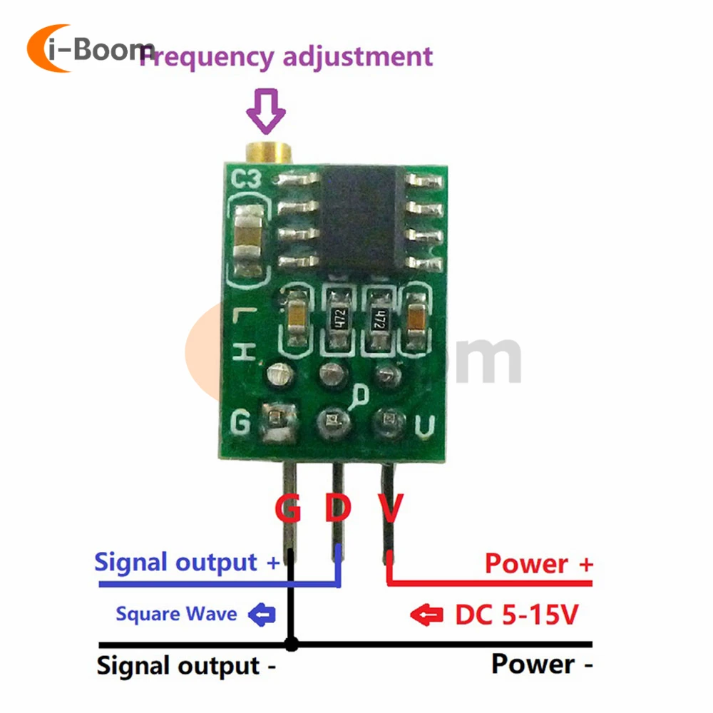 50Hz-6Khz 0.8Hz-60Hz Adjustable Signal Generator TP354 NE555 Module Square Wave Pulse Generator Oscillator Output Signal Source 2