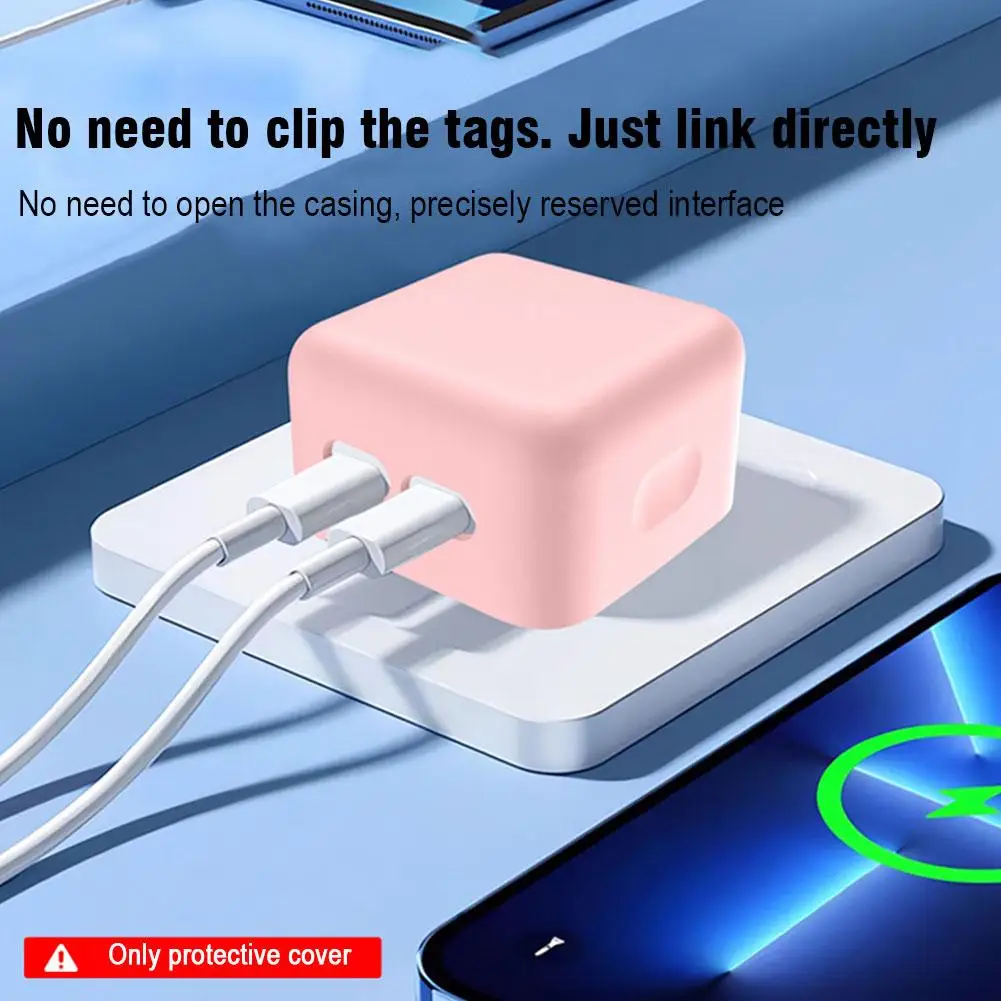 For Apple 35W Dual USB-C Port Small Power Adapter Silicone Case Charging Head Protective Case For IPhone MacBook power adapter silicone case