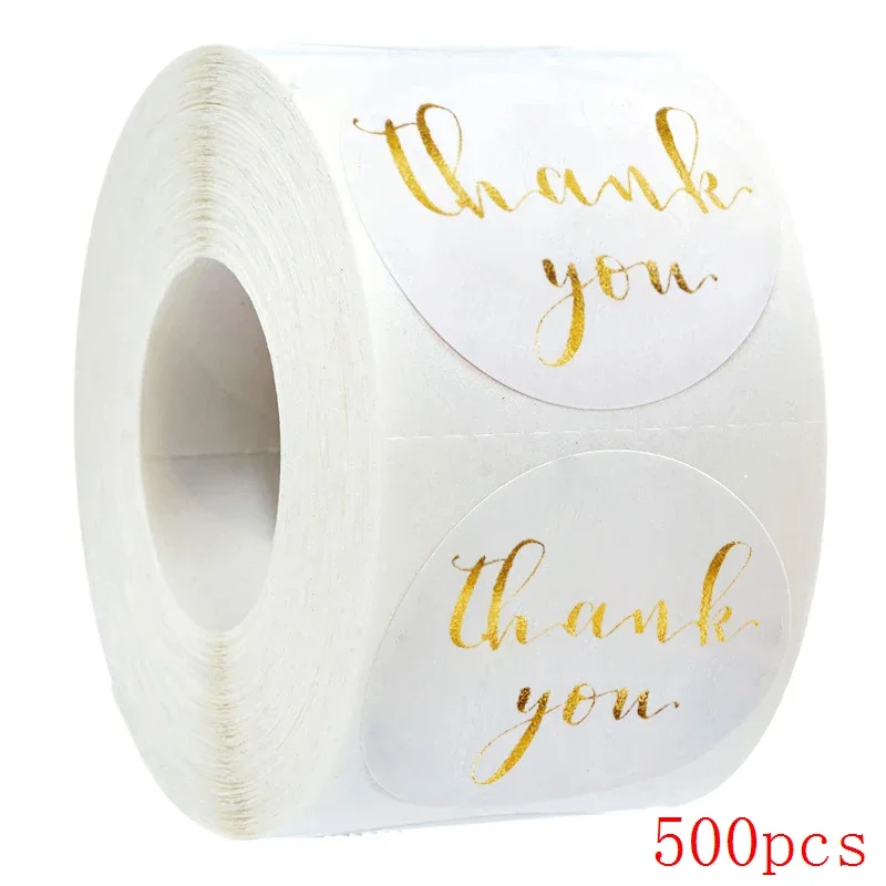 

Pink label paper 50-500pcs Thank You Sticker Seal Labels Christmas Gift Decoration Sticker for Package Stationery Sticker
