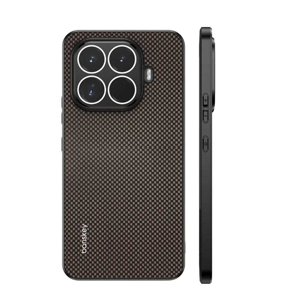 Premium Matte Weave Kevlar Carbon Fiber Case with Camera Lens Protector Cover