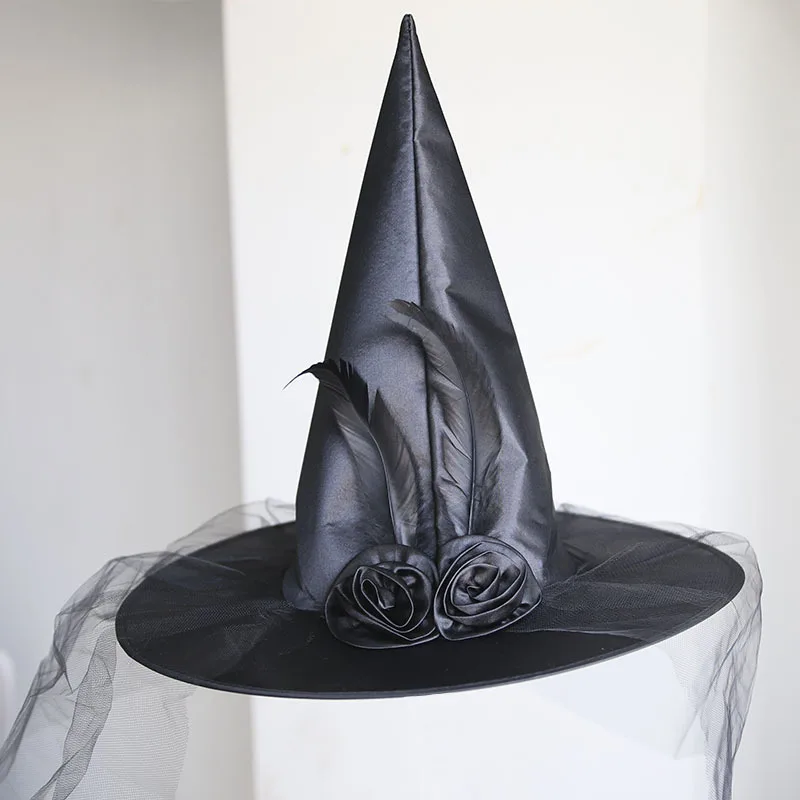 

Witch Hats for Women Adult Vampire Halloween Costumes Accessories Black Purple Red