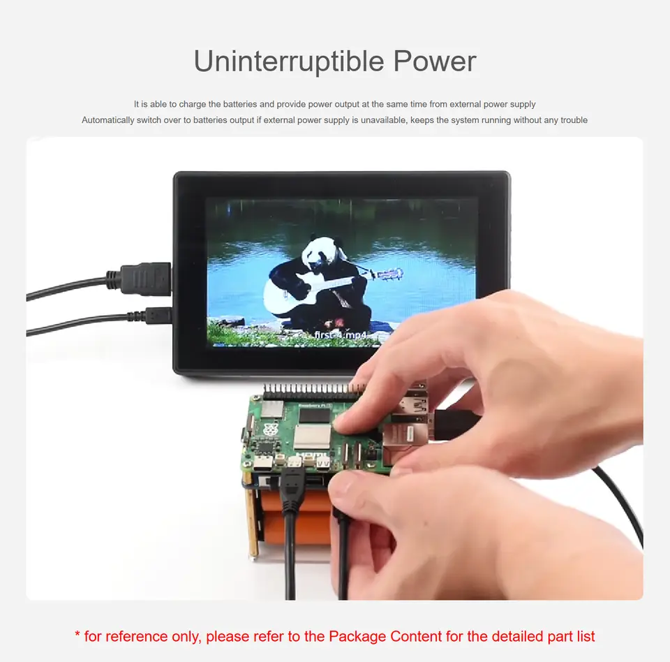 UPS HAT (E) for Raspberry Pi Supports 4× 21700 Li Batteries (NOT included) Bi-Directional Fast Charging 5V 6A Output image 3