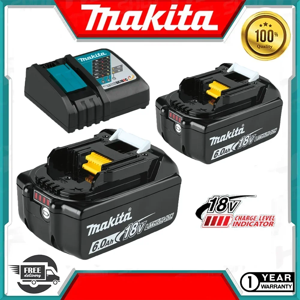 

100% Genuine Makita 6Ah/5Ah/3Ah for Makita 18V Battery BL1840 BL1830B BL1850B BL1850 BL1860 BL1815 Replacement Lithium Battery
