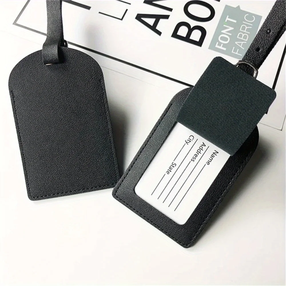 Fashion Luggage Tags Travel Accessories Vegetable Tanned Leather Travel Suitcase Identifier Business Bag Luggage Tag Decorations