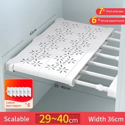 Enhanced Closet Organizer and Storage Shelves, Space-Saving Wall Mounted Rack (W42xL29-40cm)