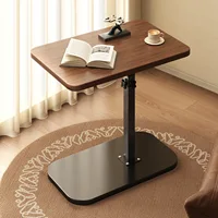 Table d'appoint en forme de C réglable en hauteur avec fente pour téléphone, table d'appoint de canapé en bois de style industriel, table portable pour ordinateur portable et collations pour canapé, chambre et salon 2