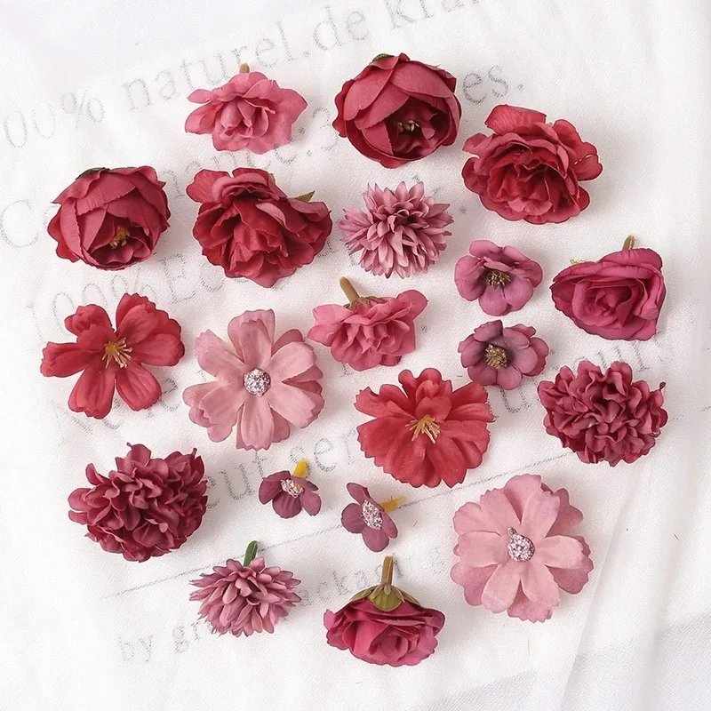 20 Stück künstliche Rosenblüten aus Seide, künstliche Blumen für Zuhause, Raumdekoration, Party, Hochzeit, Dekoration, Braut, Ornament, DIY-Geschenke, Zubehör – Detail 16