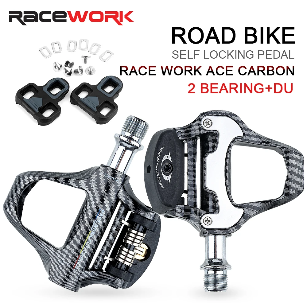 RACEWORK-Road-Bike-Pedal-Carbon-Fiber-Pattern-Ultra-Light-Bearings ...