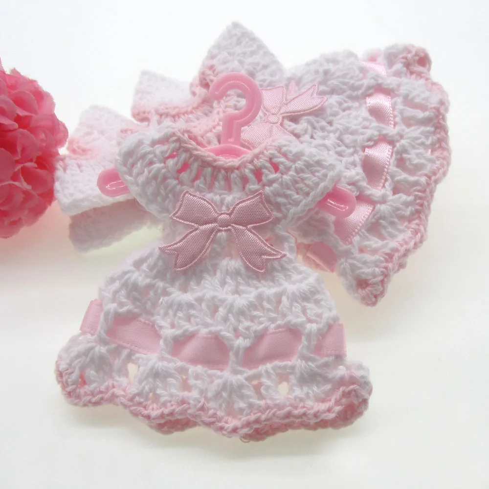 12Pcs Miniature crochet sweater dress baby shower baptism for party christening decorations 7.0cm