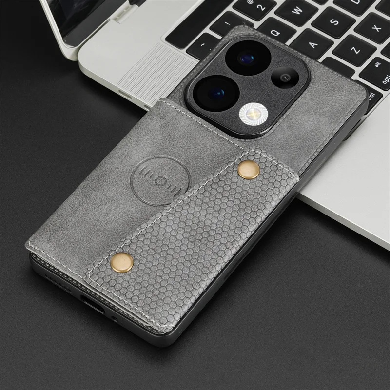 Leather Magnetic Wallet Phone Case with Card Slot Holder