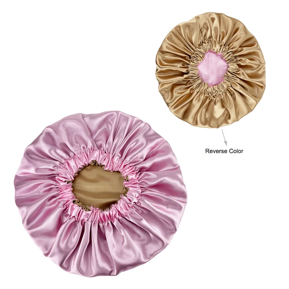 New Extra Large Satin Lined Bonnet Women Big Size Beauty Print Satin Silk Bonnet Sleep Night Cap Head Cover Bonnet Hat Wholesale