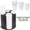 Rotatable Plastic Cup Storage Organizer 360°Dispenser 4 Compartment Cups and Lids Holder Detachable Desktop Coffee Cup Dispenser 3