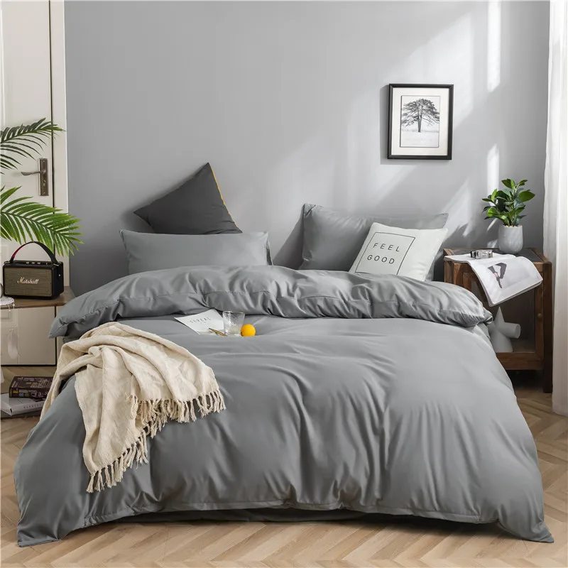 

Strawberry Solid Color Bed Sheet Sets Queen Size housse de couette Luxury Bed Linen Set for Home Duvet Cover with Pillowcase