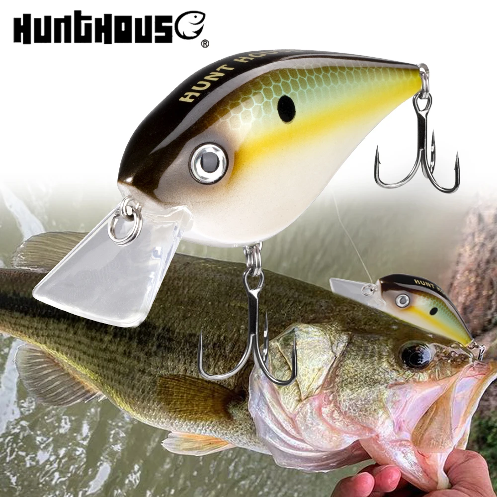 Hunt House Crankbait Angelköder Schwimmend 65mm/16,5g Swimbait für Forelle, Barsch, Hecht, Hechtbarsch KVD 2,5 Squarebill Künstlicher Köder LW902