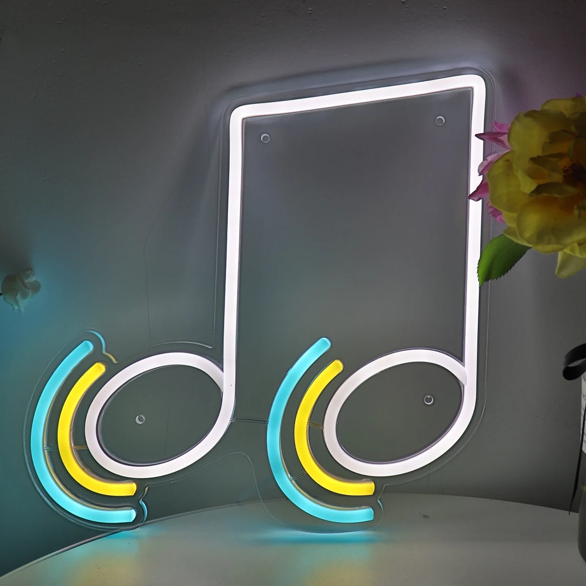 1pc Music Symbol LED Wall Neon Sign Light For Room Party Pub Club Show Gallery Studio Decoration 9.72''*10.04‘’