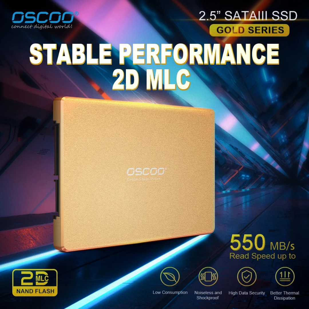 Oscoo 2D Mlc Ssd Hdd 128Gb Disco 256Gb 512Gb Ssd Sata3 Disco Rigido Interno A Stato Solido Per Laptop Desktop Sata Disk