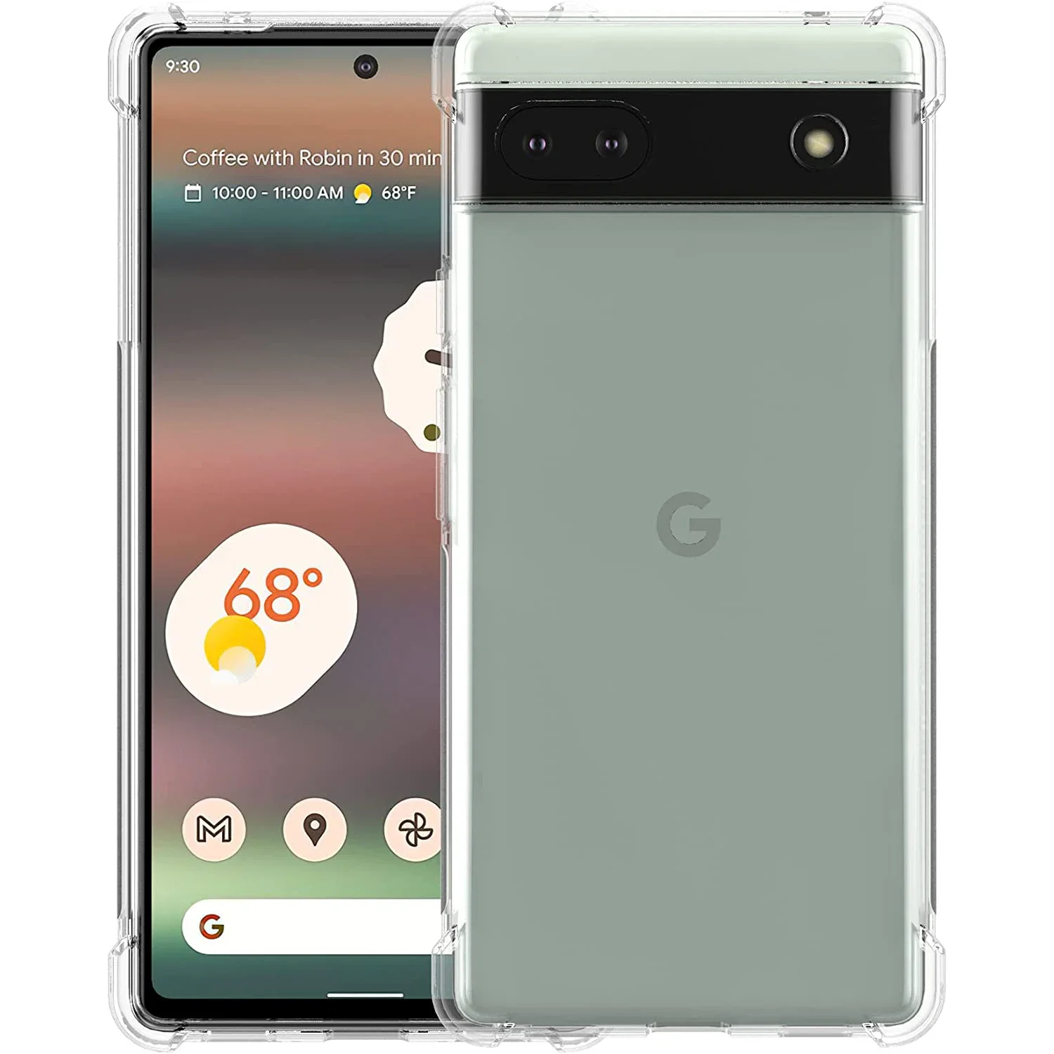 Funda para Pixel 7a, Google Pixel 7a con protector de pantalla, a prueba de  golpes, transparente, de silicona suave, funda protectora de TPU para