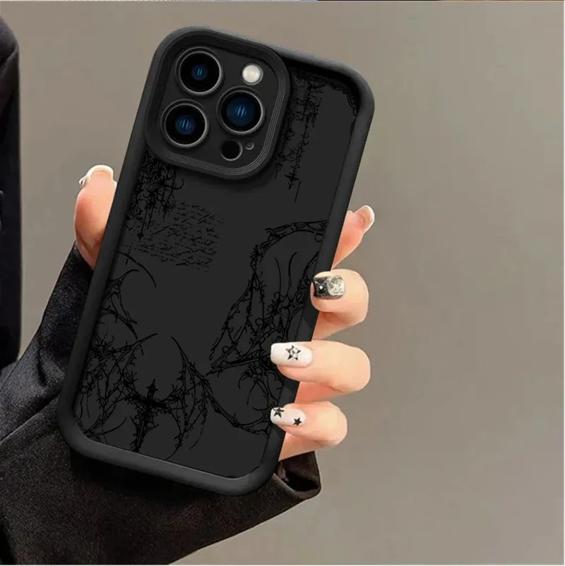 Luxury Dark Gothic Cross Mark Phone Case - Elegant Protective Casing