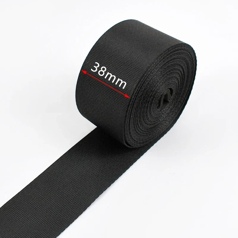 Durable Black Nylon Webbing Tape - 5M Roll, 0.7mm Thickness for DIY Sewing & Craft Projects