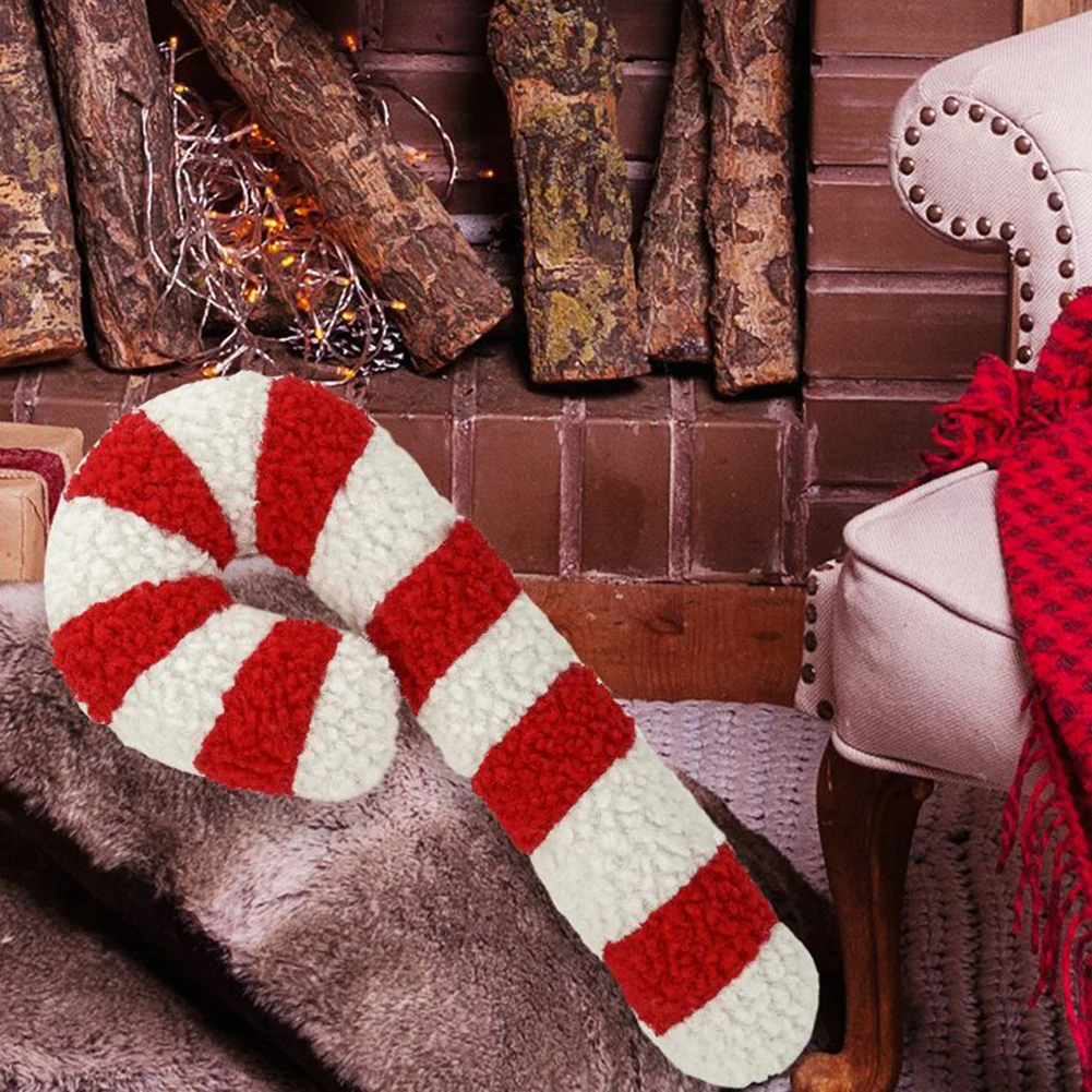Oreiller Peluche Canne à Sucre De Noël - 45 Cm, Décoration Festive, Cadeau Enfant - 10