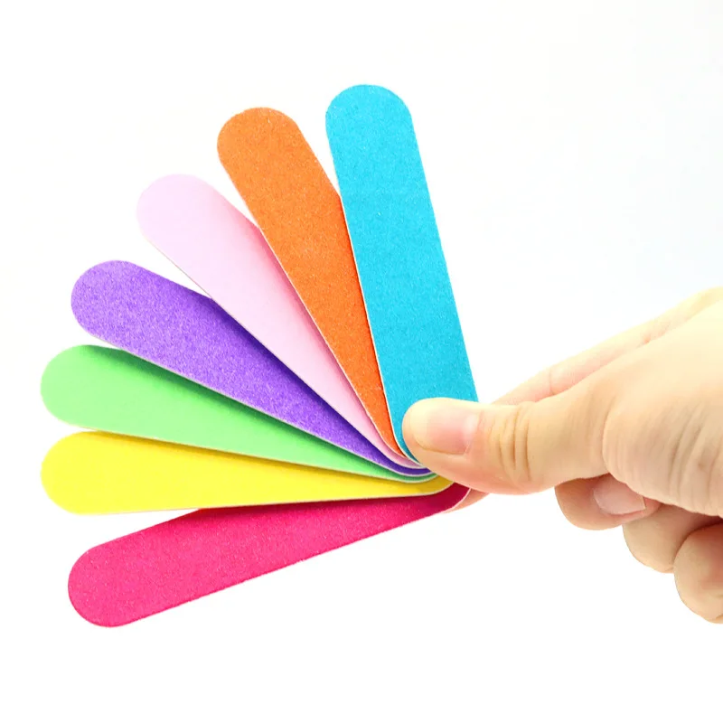 

100 pcs/lot wooden emery board mixed colour mini nail file nail art file manicure tool 240/240