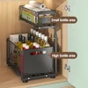 2 Tier Pull Out Cabinet Organizer Adjustable Kitchen Storage Rack Under Sink Organizer Spice Jar Storage Rack Slide Out Drawer 4