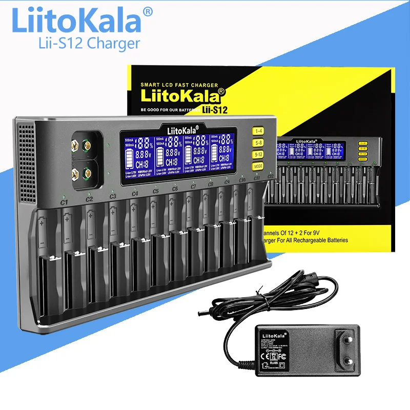 Battery Charger LiitoKala Lii-500 Lii-600 Lii-S8 Lii-S12 Lii-PD4 Lii-PD2 LCD 3.7V/1.2V 18650/26650/16340/14500/18500 Battery Charger with screen