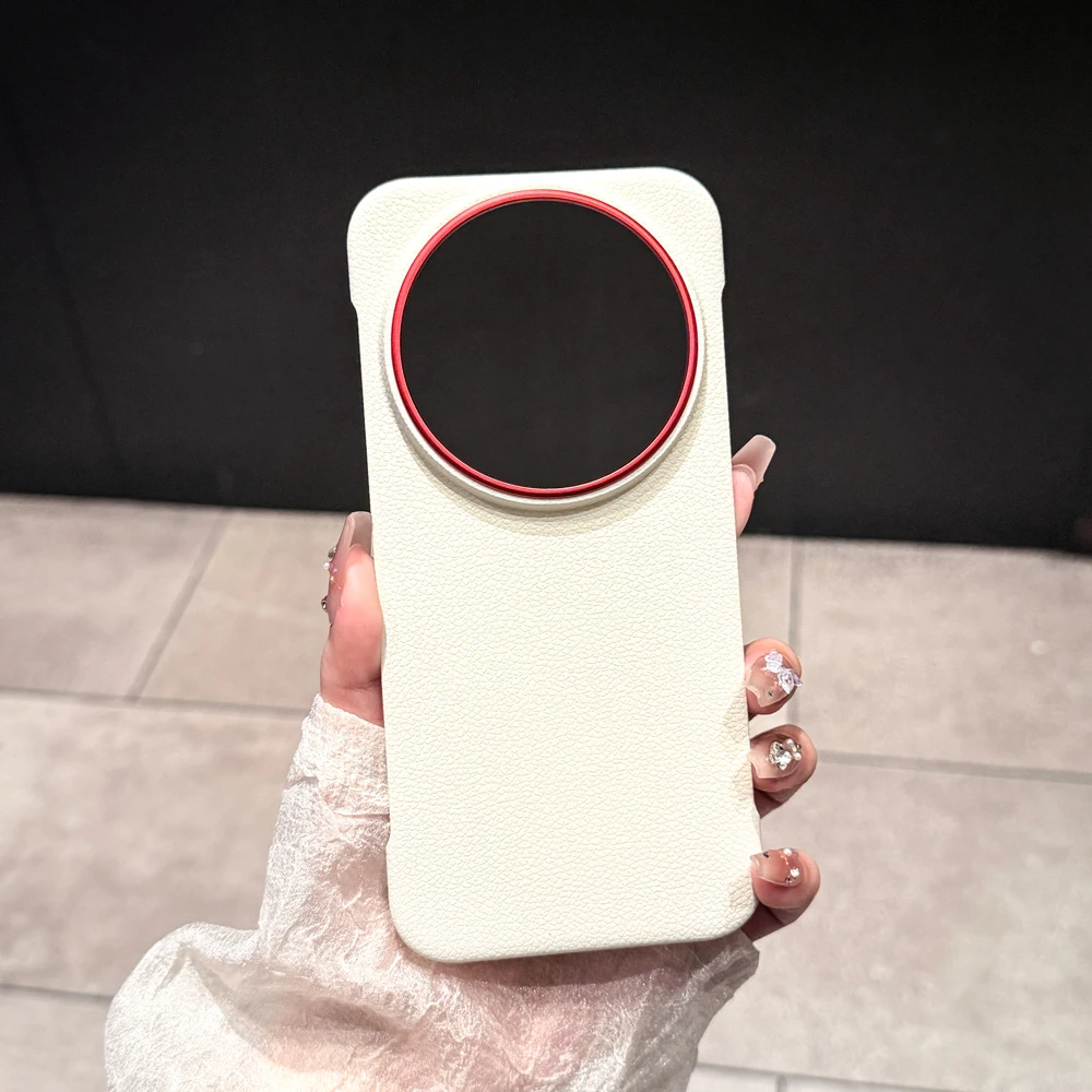 Sleek Magnetic Protective Back Cover – Hard PU, Wireless Charging-Compatible Phone Shell