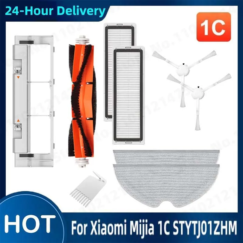 Roller Brush Hepa Dust box Filter Mop Parts For Xiaomi MI Robot Vacuum-Mop Mijia 1C STYTJ01ZHM Robot Vacuum Cleaner Accessories electrically controlled water tank clean rag mop cloth parts for xiaomi mijia 1c stytj01zhm robot vacuum cleaner accessories