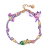 Bracelet poisson mignon en acier inoxydable pour femmes, corde colorée tissée à la main, style Boho, breloque, bijoux d'amitié populaires