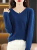 LHZSYY Super Warm 100% Mink Cashmere Women Sweaters V-Neck And Pullovers Winter High Elasticity Soft Tops Casual Basic Jumper 3