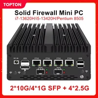 Topton Solid Firewall Computer Intel i7 13620H i5 13420H 8505 4*2.5G Nics 2*10G or 4*1G SFP 2*DDR5 NVMe Industrial Mini PC Host 1