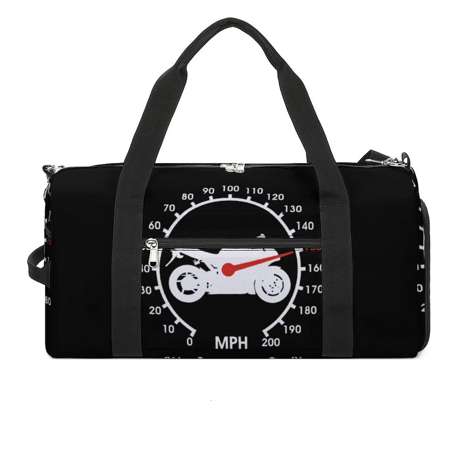 

Gym Bag Motorcycle Gears Speedometer Biker Sports Bag with Shoes Speed Motobiker Portable Handbag Graphic Training Fitness Bag
