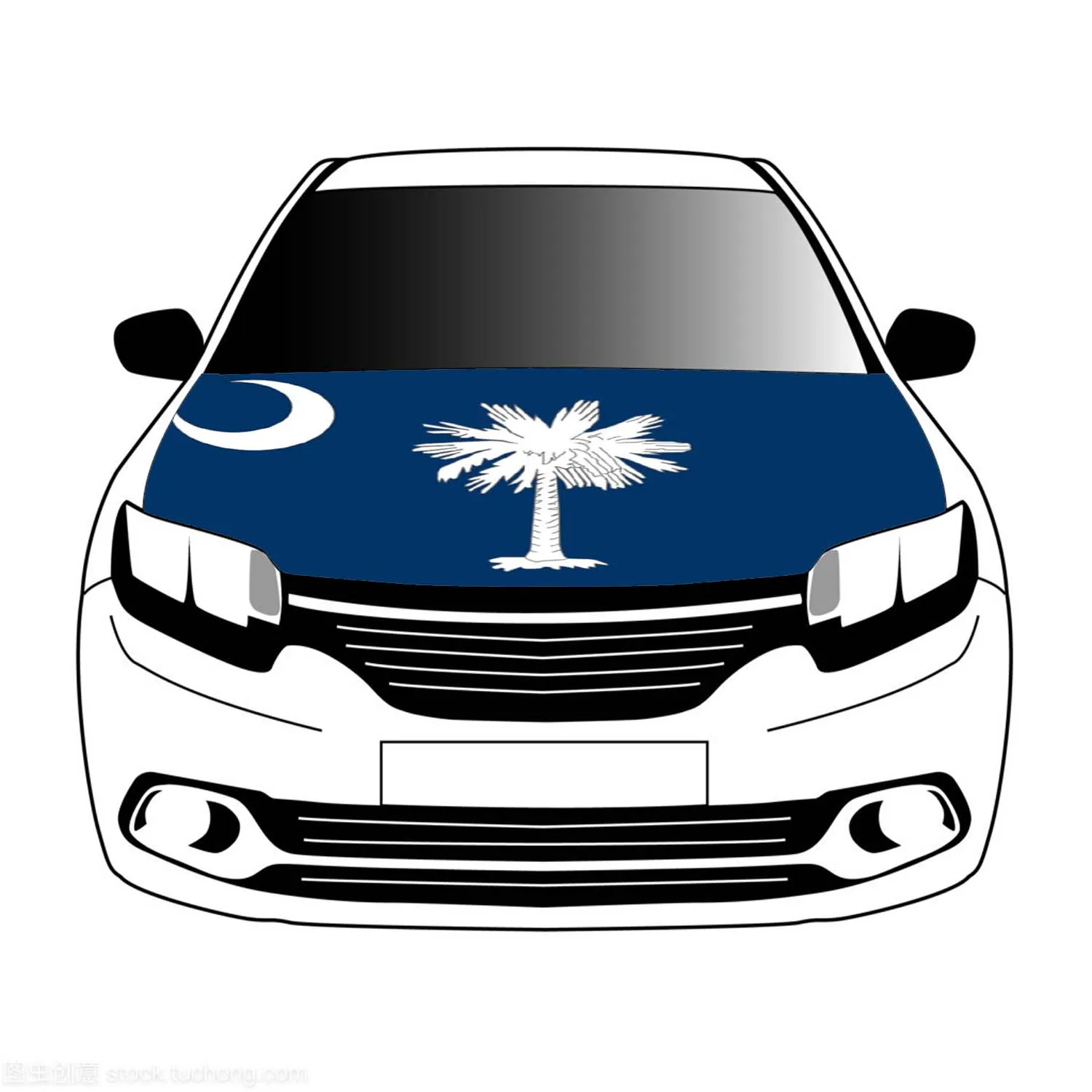 

South Carolina Flags 3.3x5ft 100%polyester,car bonnet banner Advanced sublimation printing car cover flag+triangle fastener