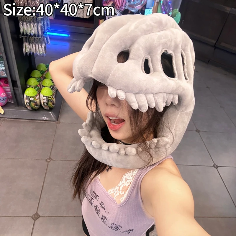 Disfraz de dinosaurios, tocado, accesorio de dinosaurio, máscara de esqueleto de dinosaurio, decoración divertida de Halloween, sombreros de Cosplay