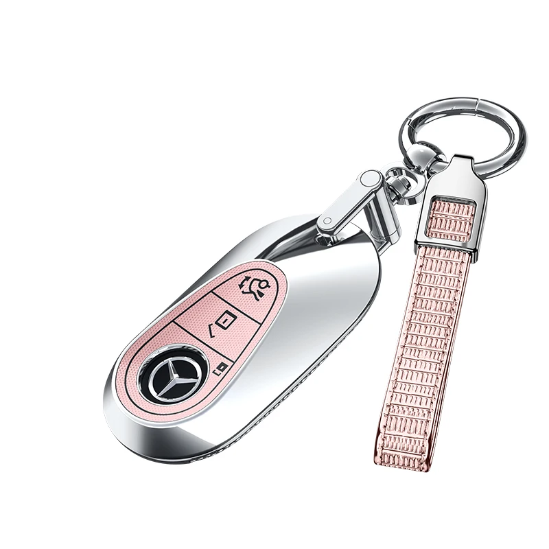 Deluxe Car Remote Key Cover Protector with Keychain for Mercedes Benz C E Class