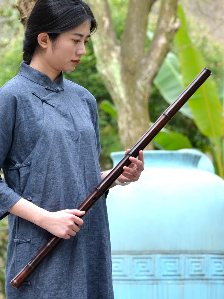 YPXD Xiao Flute Smoked Vertical Bamboo Flute Professional Dong Xiao Chinese Traditional Instrument 8 Holes Keys G F E D