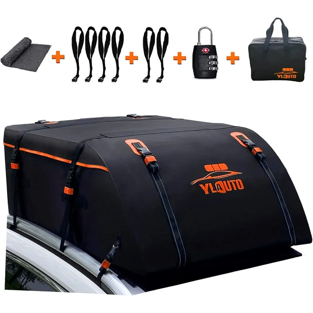 

Rooftop Cargo Carrier,20 Cubic Feet Aerodynamic Design Rooftop Car Bag 100% Waterproof, Roof Rack Cargo Carrier with Anti-Slip M
