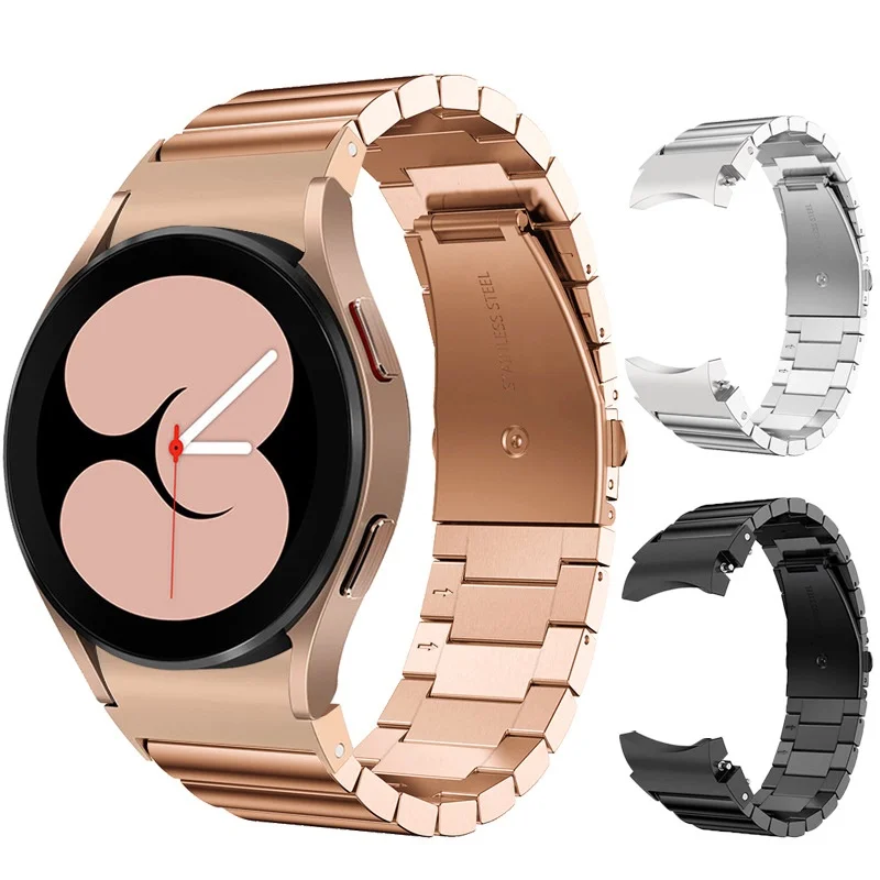 

Metal strap For Samsung Galaxy Watch 4 Classic 46mm 42mm No Gaps Curved end Stainless steel Bracelet Band For Watch 4 44mm 40mm