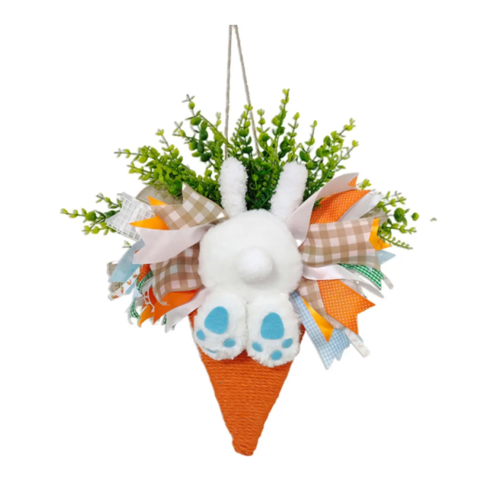 Easter Bunny Wreath Centerpiece Easter Decor for Farmhouse Festival Door
