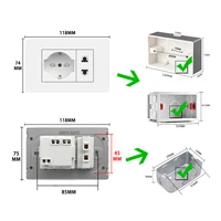 สีขาวอิตาลีชิลี USB สมาร์ท Type-c 20W Fast CHARGING Wall Power Socket พลาสติกชิลี Schuko Dual USB ปลั๊กทีวี TEL คอมพิวเตอร์ 5