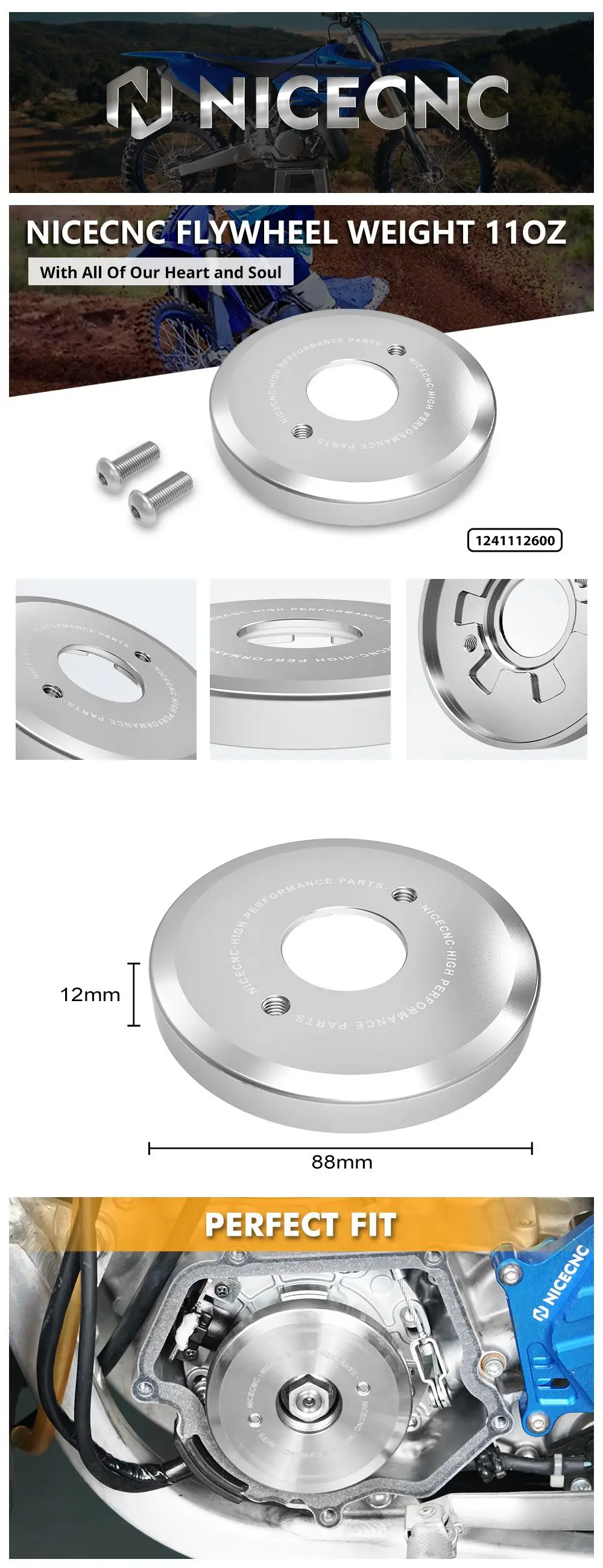 Für Yamaha YZ250 2003-2023 YZ250X 2016-2023 YZ 250 250X Motorrad 11 Unzen Schwungrad Gewicht Kettenrad Schutz Schutz Abdeckung Kit – Detail 1