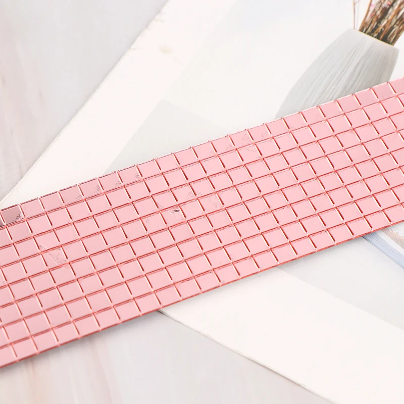 Description Picture 2 of item4*60cm Square Acryli Mirrors Mosaic Stickers Self-Adhesive Craft Mosaic Tile For DIY Handmade Disco Light Ball Home Party Decor