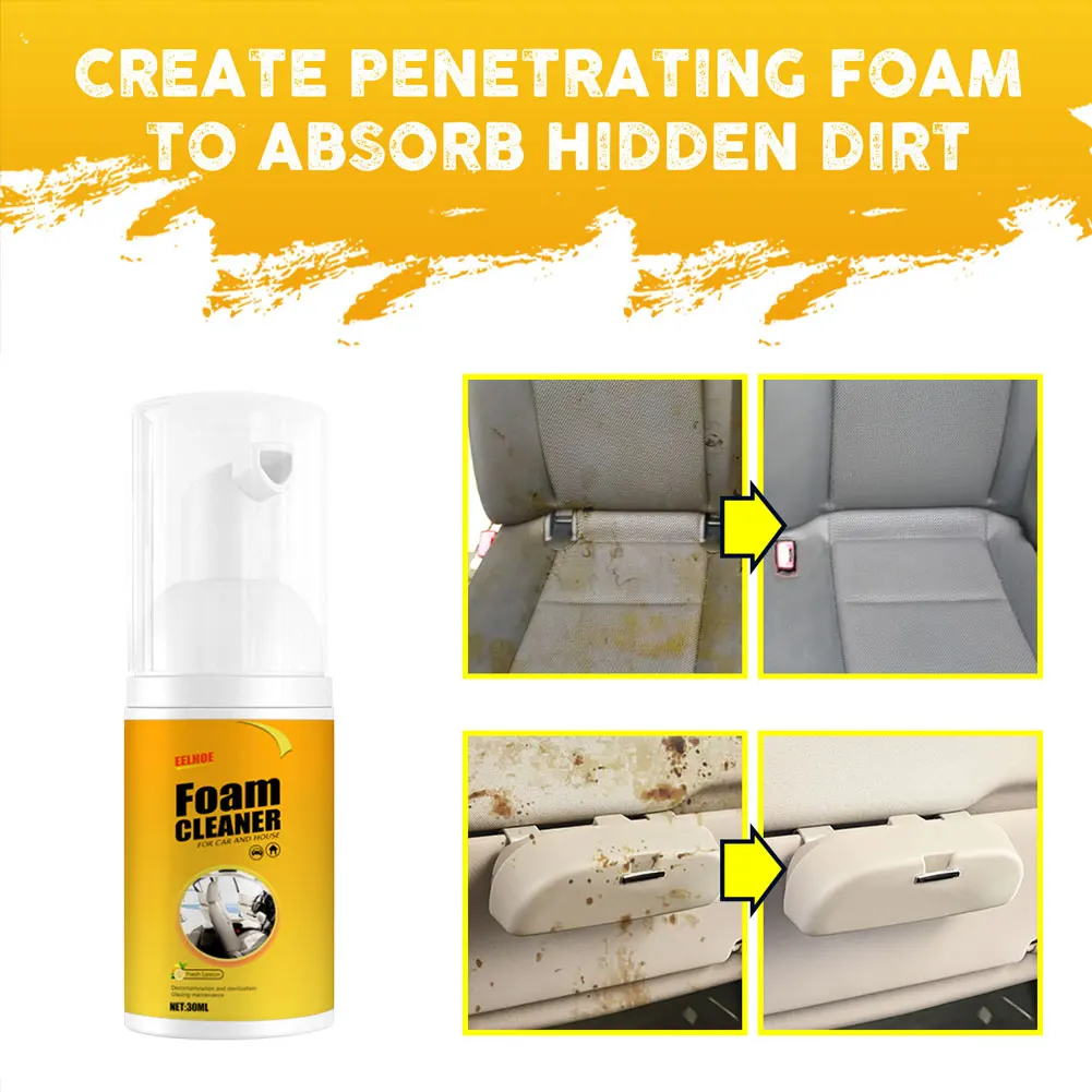 Multi-Purpose Foam Cleaner Leather Clean Wash Automoive Car Interior Home  Wash Maintenance Surfaces Spray Foam Cleaner 5/10/30/60/100/150ML