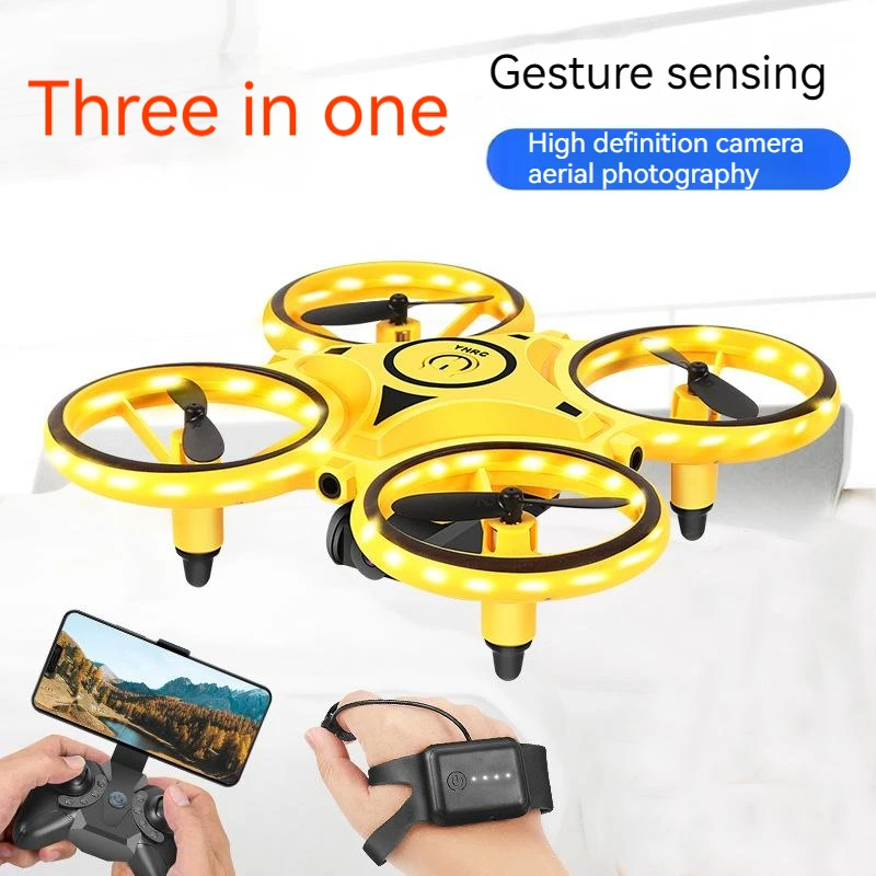 Rc Gesto intelligente Induzione Uav Disco volante Orologio Quadcopter Sospensione resistente alla caduta Giocattolo per piccoli aerei con telecomando - Image 3