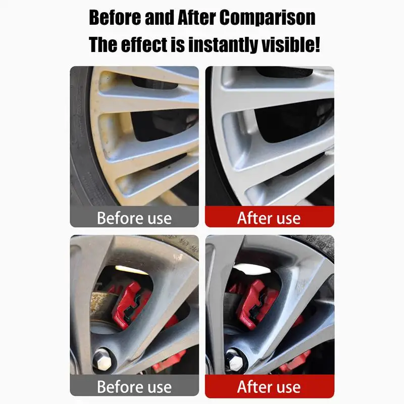 Car Tire Cleaner Multi Purpose Rust Remover Spray 300ml Car Wheel Maintenance Rust Inhibitor Iron Oil Contaminant Yellow Black