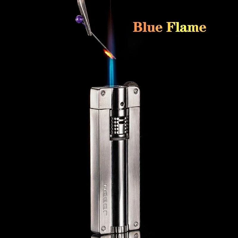 2025 New JOBON Creative Metal Outdoor Windproof Butane Gas Lighter Straight Blue Flame Turbo Torch Jet Cigar Lighter Men's Gift